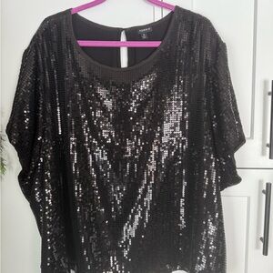 NWOT Torrid Black Sequins top, size 5